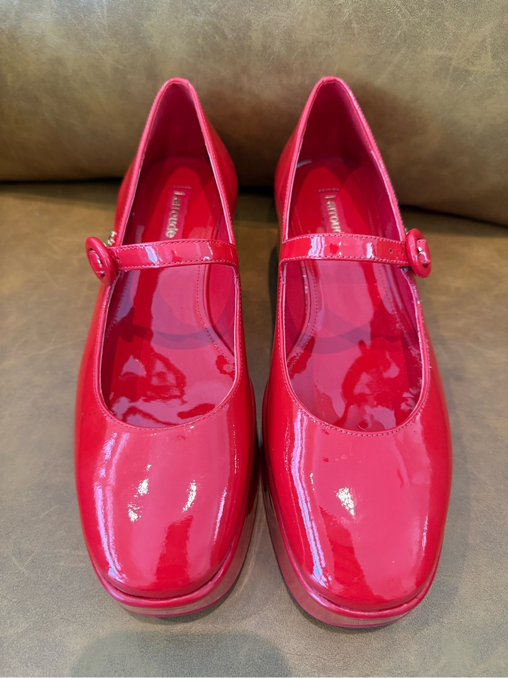 NEW Larroude Blair Vibrant Red Platform Shoes Mary Jane 8.5 - Picture 6 of 9